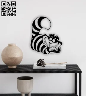 استیکر چوبی اتاق کودک طرح گربه آلیس در سرزمین عجایب