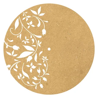اسلایس چوبی مدل بیس ساعت رنگ نقاشی و رزین طرح گل Circle40 کد BS332