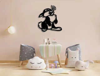 استیکر چوبی اتاق کودک طرح خرگوش