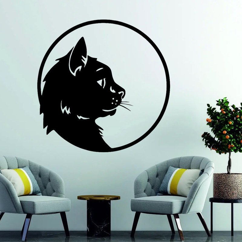 استیکر چوبی حیوانات طرح گربه