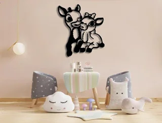 استیکر چوبی اتاق کودک طرح آهو