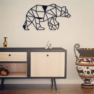 استیکر چوبی دیواری اریگامی خرس گرسنه