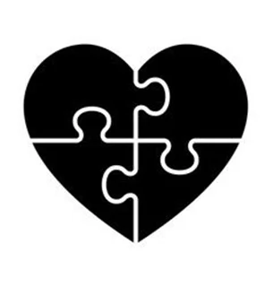 استیکر چوبی دیواری اشکال هندسی پازل قلب H808202