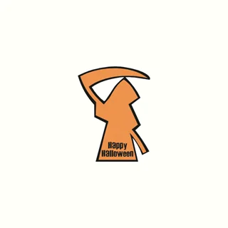 استیکر رنگی طرح هالووین hapy halloween فرشته مرگ