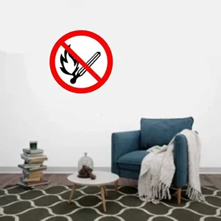استیکر چوبی علائم ممنوعه آتش ممنوع