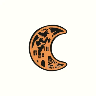 استیکر رنگی طرح هالووین ماه ترسناک