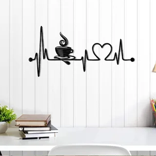 استیکر چوبی قلب و قهوه FD4101