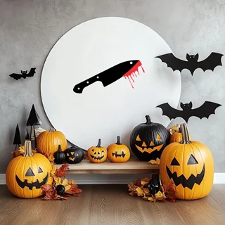 استیکر رنگی چوبی چاقوی خونی