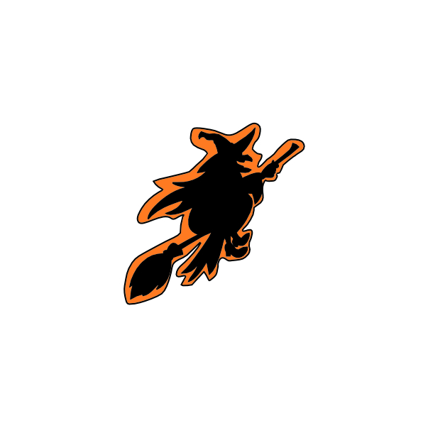 استیکر رنگی طرح هالووین جادوگر جارو سوار