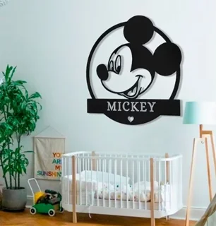 استیکر چوبی اتاق کودک طرح میکی مونز