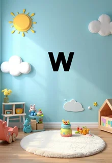 استیکر چوبی حروف الفبا انگلیسی حرف W