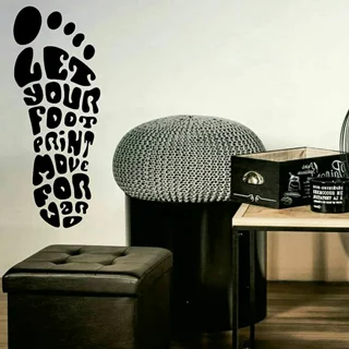 استیکر چوبی متن انگلیسی پا